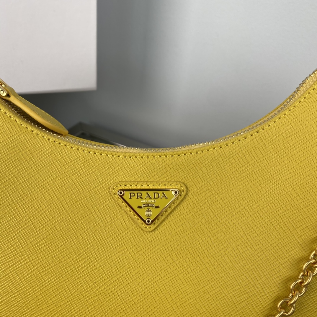 Prada Saffiano Leather Re Edition 2005 Shoulder Bag Sunny Yellow 1BH204